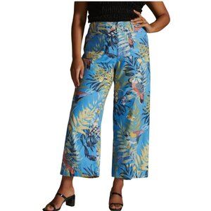 Maeve Anthropologie The Colette Tropical Print Pants Size 6